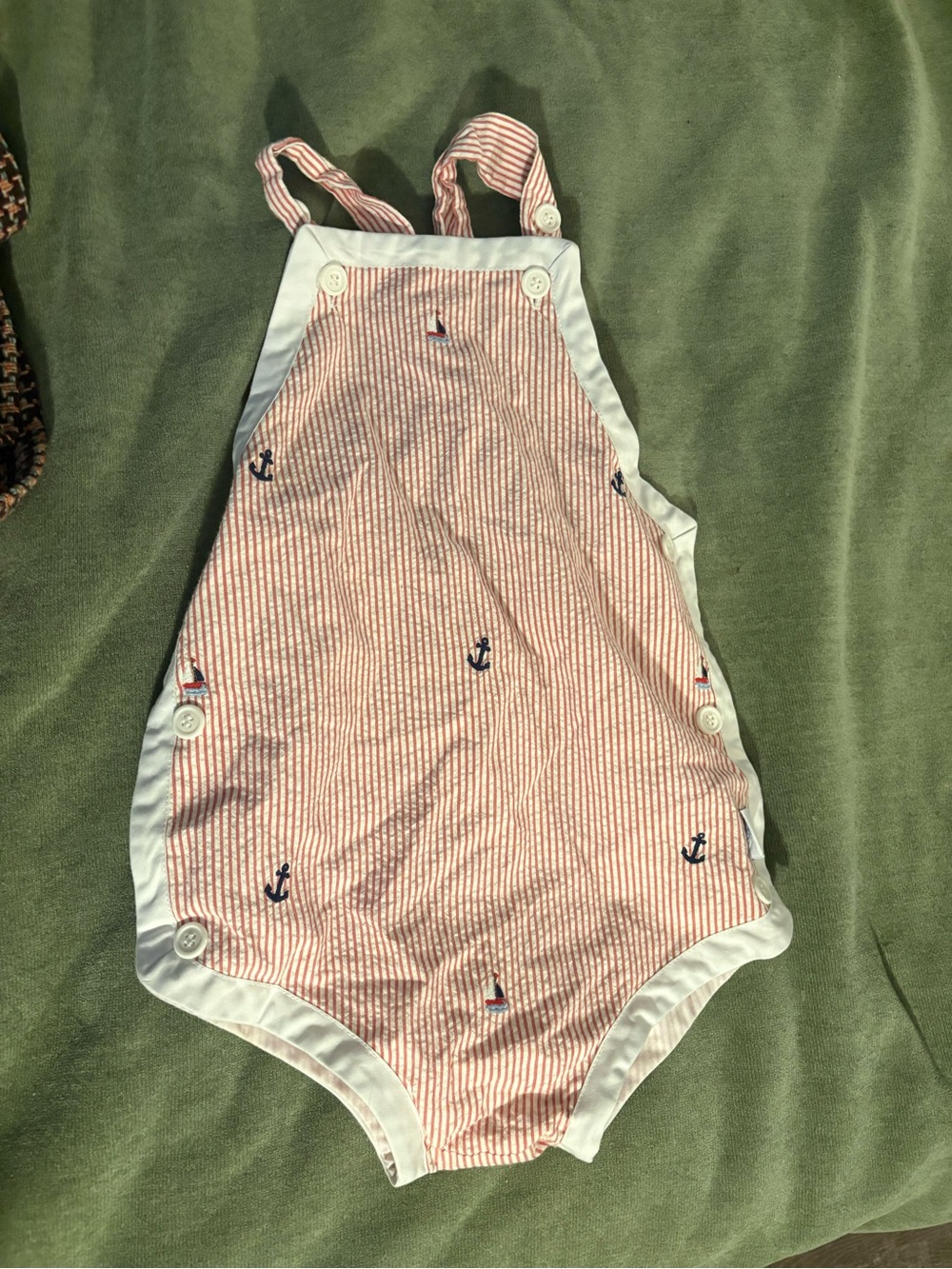 Striped Pink Nautical Baby One-Piece Bodysuit